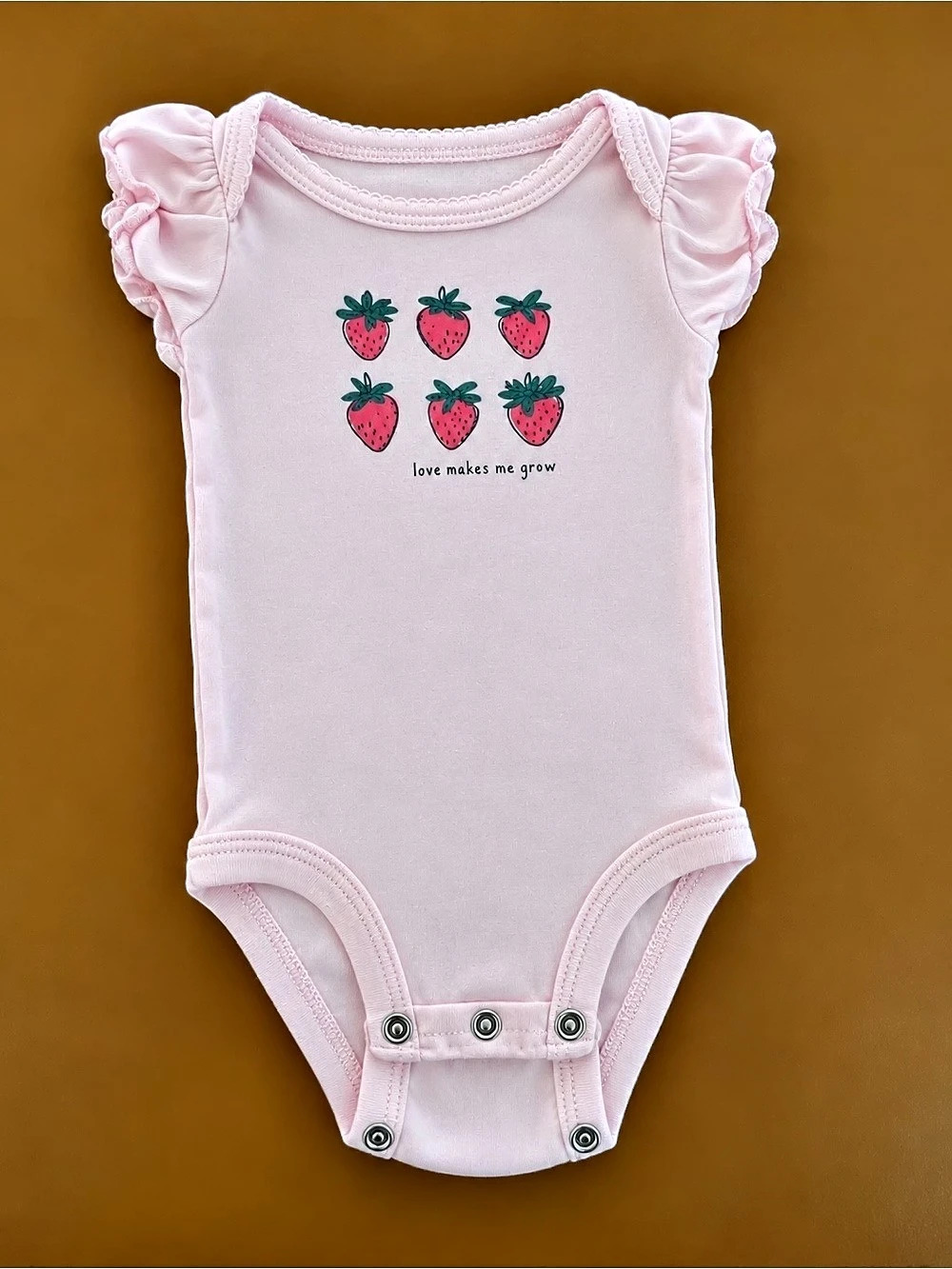 Carter's Baby Pink Strawberry Bodysuit 0-3M Like New